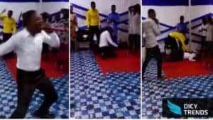 Read more about the article [Watch Video]-Ghanaian Pastor drops Dies in Church While Preaching; Church Members Unaware