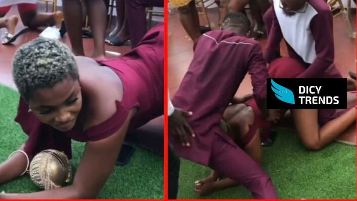 Read more about the article Bridesmaid causes stir at a wedding as she gives her back s!d£ to men  for free (video)