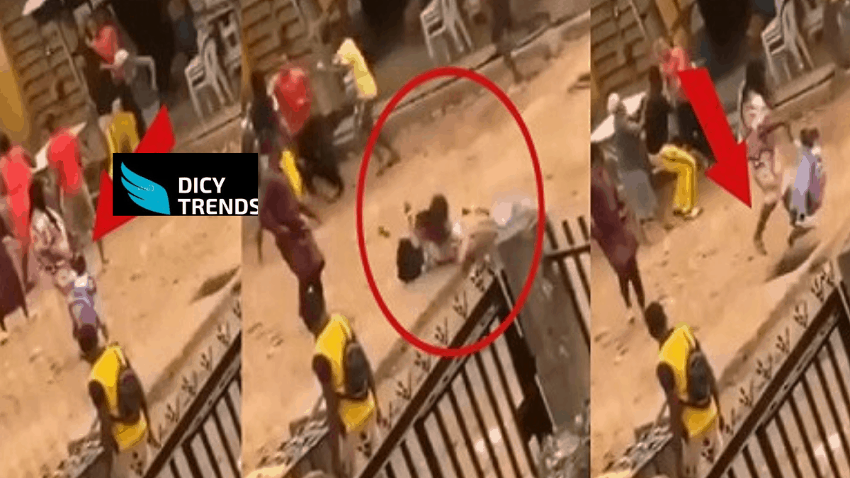 Read more about the article Lady And Her Child Almost Break Their Legs After Being Distracted By A Street Fight