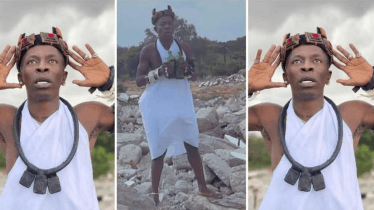 Read more about the article Video and photos of Shatta Wale performing rituals Drops on the internet.