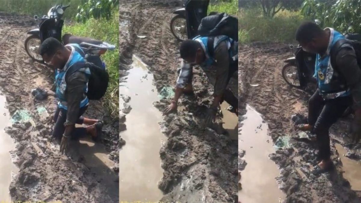 Read more about the article Video- Ghana Census Officer “Somersault” whiles finding his way through a muddy route