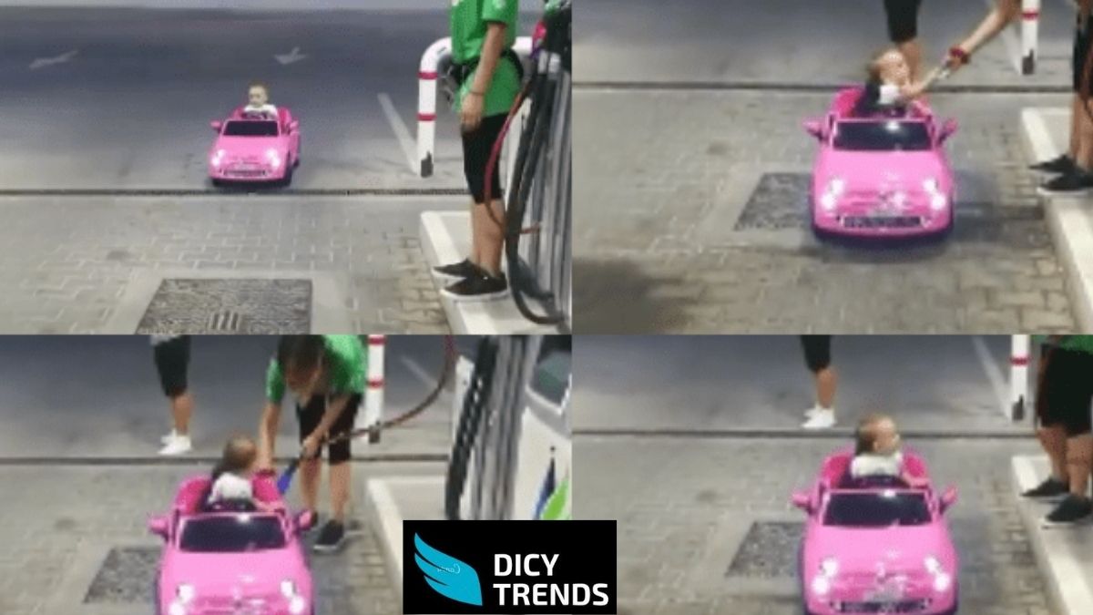 Read more about the article Little Girl Drives Her Toy Car To The Filling Station To Buy Petrol