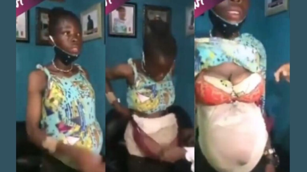 Read more about the article VIDEO-Young lady faking pregnancy to beg for money gets Caught