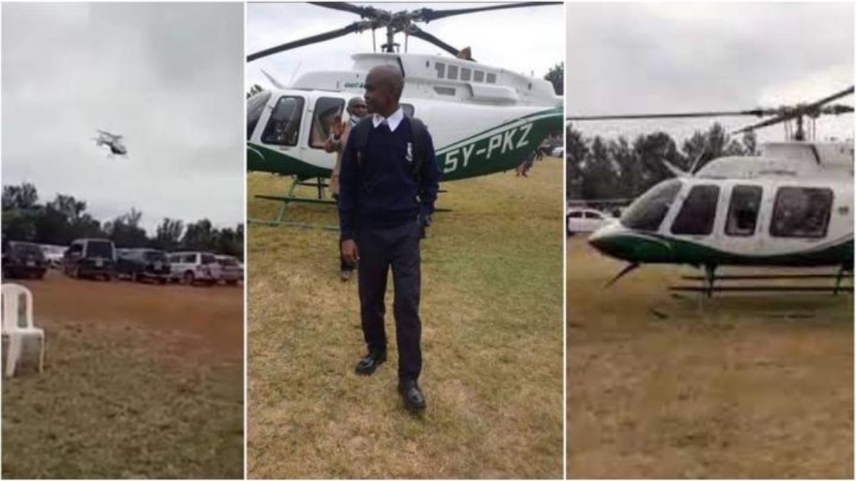 Read more about the article SHS 1 boy causes stir as he reports for admission in a helicopter (Watch)
