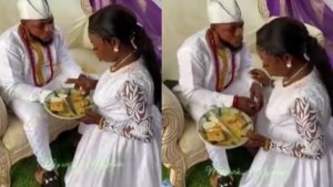 Read more about the article Groom Receive Trolls For Allowing His Pregnant Bride Kneel To Feed Him At Their Wedding